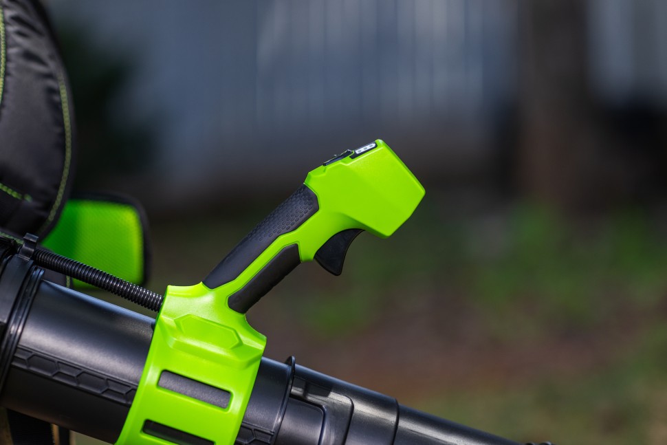 Аккумуляторный ранцевый воздуходув Greenworks GD40BPG2, 40v, 282 км/ч, 1200 м³/ч, без АКБ и ЗУ