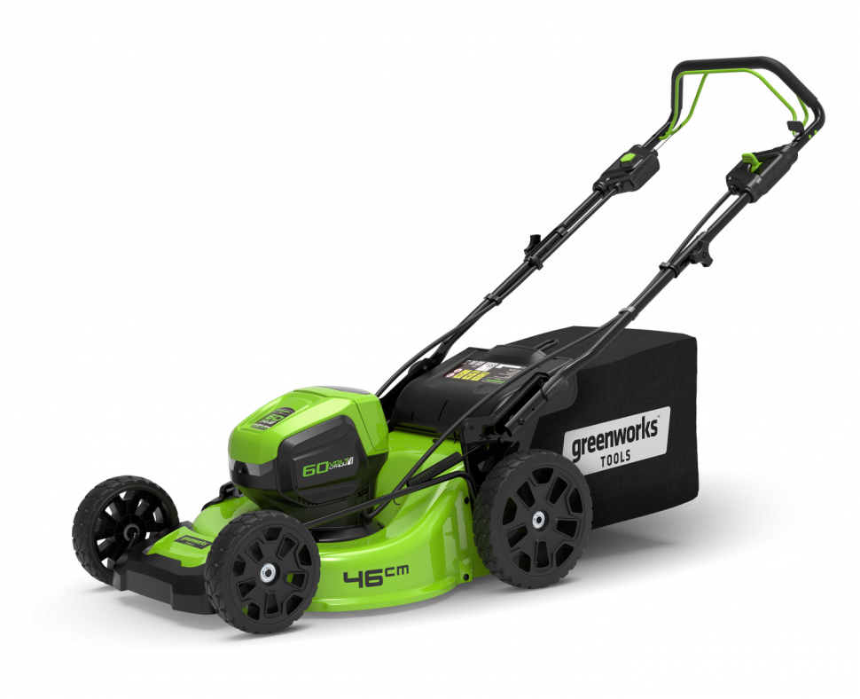 Газонокосилка Greenworks GD60LM46SPk8, 60v, 46 см, в комплекте с АКБ 8 А·ч и ЗУ (аккумуляторная, самоходная)