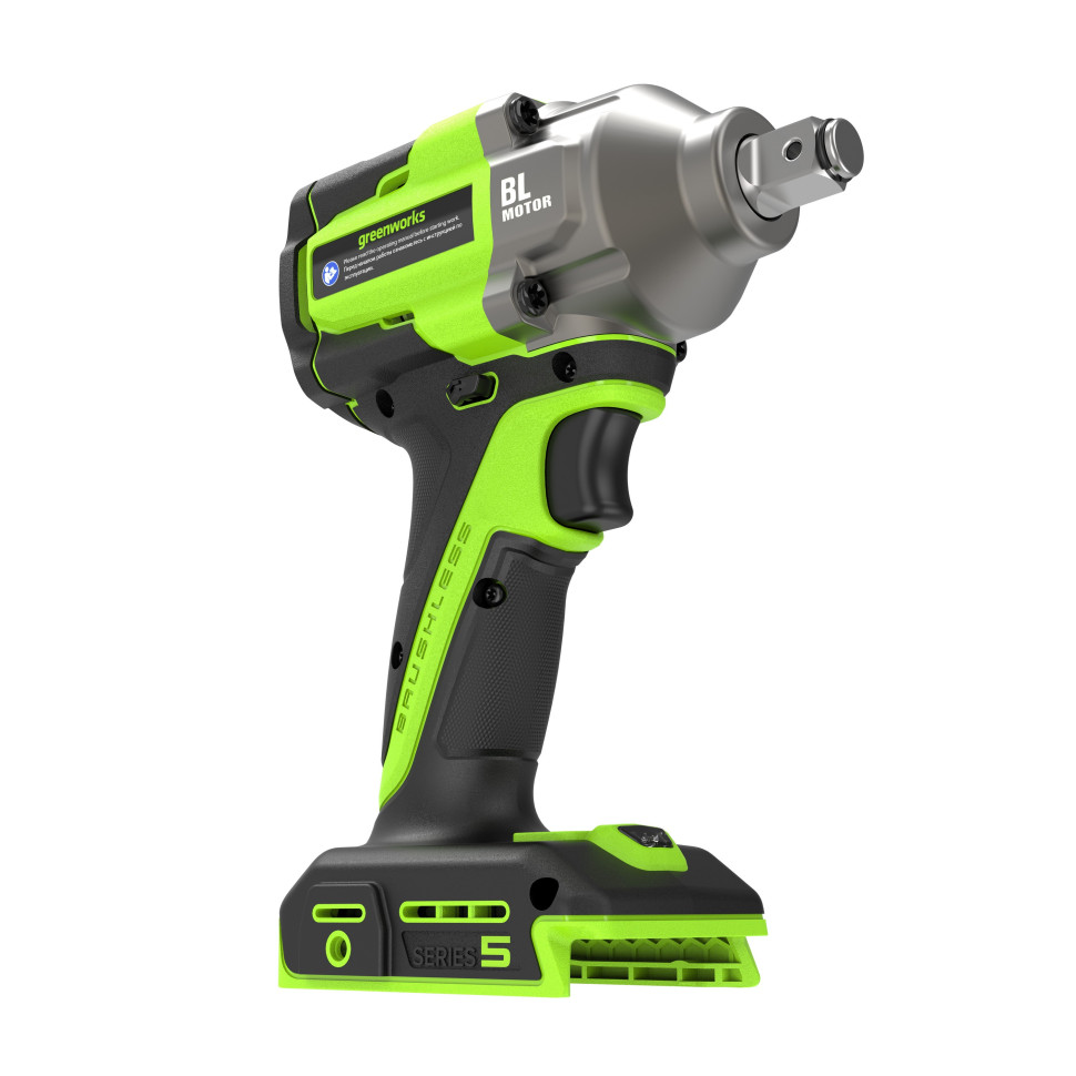 Аккумуляторный ударный гайковерт Greenworks IW5500, 24v, 500 Н·м, 1/2'', 3 режима, без АКБ и ЗУ