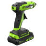 Пистолет клеевой акк. Greenworks G24GLG, 24V, 150°С, нагрев 90 сек, стержни 11 мм, антикапля,1х2Ач,ЗУ,коробка