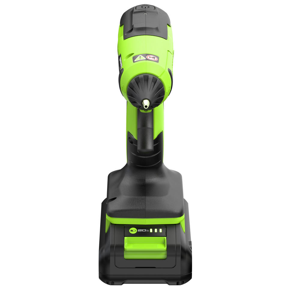Пистолет клеевой акк. Greenworks G24GLG, 24V, 150°С, нагрев 90 сек, стержни 11 мм, антикапля,1х2Ач,ЗУ,коробка