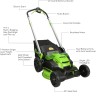 Газонокосилка Greenworks GD60LM61k4 Twin Force, 60v, 61 см, в комплекте с АКБ 4 А·ч и ЗУ (аккумуляторная, самоходная)