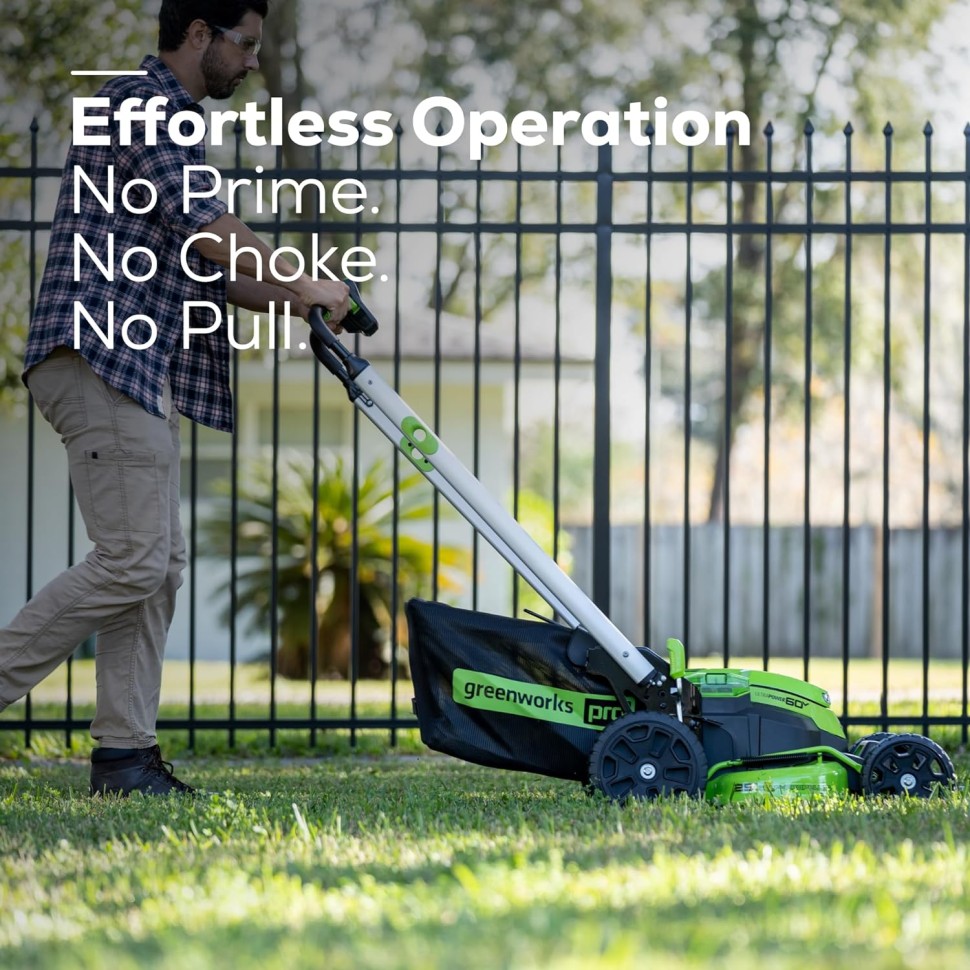 Газонокосилка Greenworks GD60LM61k4 Twin Force, 60v, 61 см, в комплекте с АКБ 4 А·ч и ЗУ (аккумуляторная, самоходная)