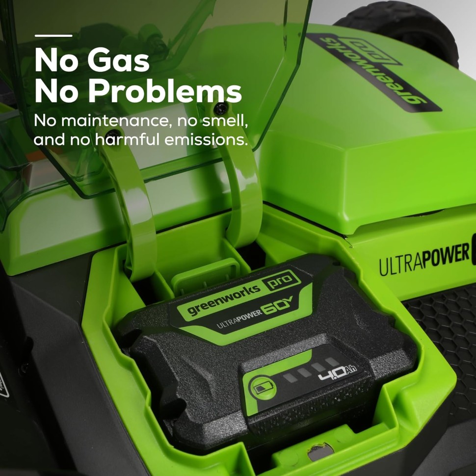 Газонокосилка Greenworks GD60LM61k4 Twin Force, 60v, 61 см, в комплекте с АКБ 4 А·ч и ЗУ (аккумуляторная, самоходная)