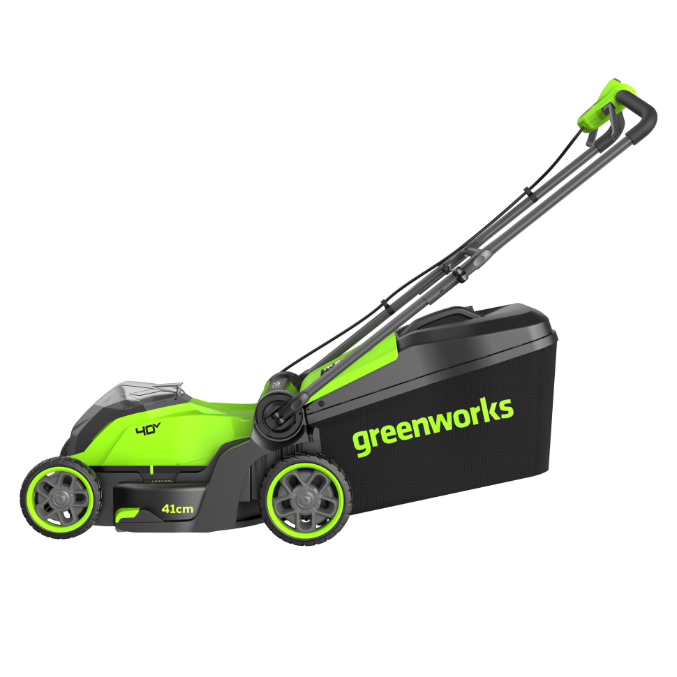 Аккумуляторная газонокосилка Greenworks GD40LM411k8, 40v, 41 см, 1.2 кВт, в комплекте с АКБ 8 А·ч и ЗУ