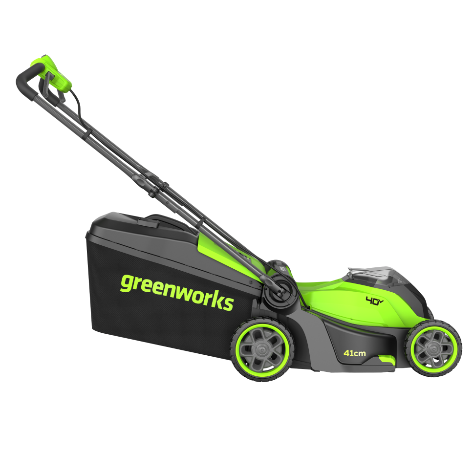 Аккумуляторная газонокосилка Greenworks GD40LM411k8, 40v, 41 см, 1.2 кВт, в комплекте с АКБ 8 А·ч и ЗУ