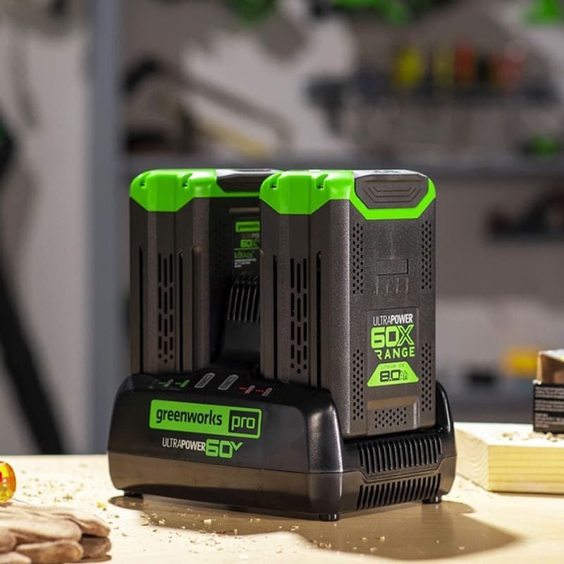 Универсальное зарядное устройство Greenworks G60DC10, 60v, сила тока 10А, для 2-х аккумуляторов