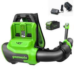 Ранцевая воздуходувка аккумуляторная Greenworks , 40V, бесщеточный, с АКБ 4Ач и ЗУ.