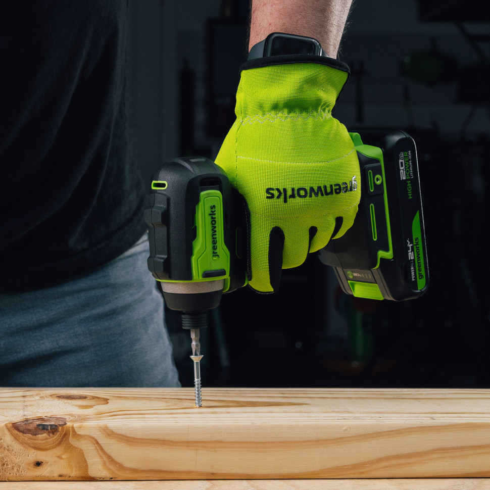 Винтоверт ударный акк. Greenworks ID3170, 24V, б/щет, 0-3200об/мин, 4000 уд/мин, HEX 1/4, 170Нм, без АКБ и ЗУ